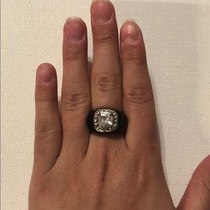 Swarovski black ring